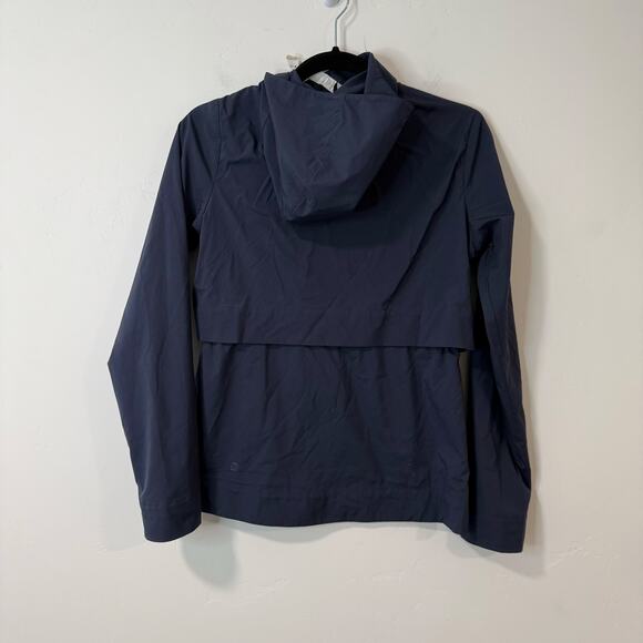Lululemon Kicking Asphalt Jacket Coat Full Zip Blue 2 Vented Hooded - Picture 6 of 8